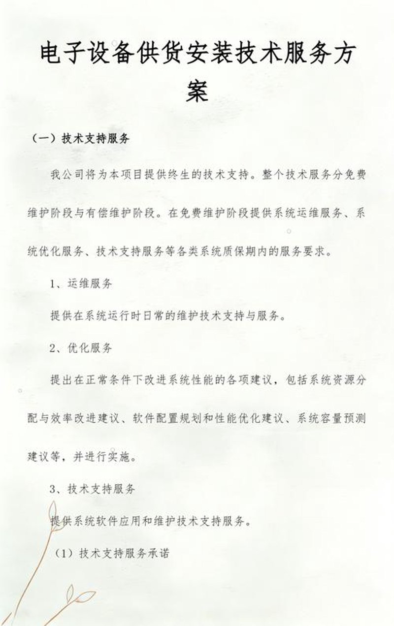 电子技术服务方案